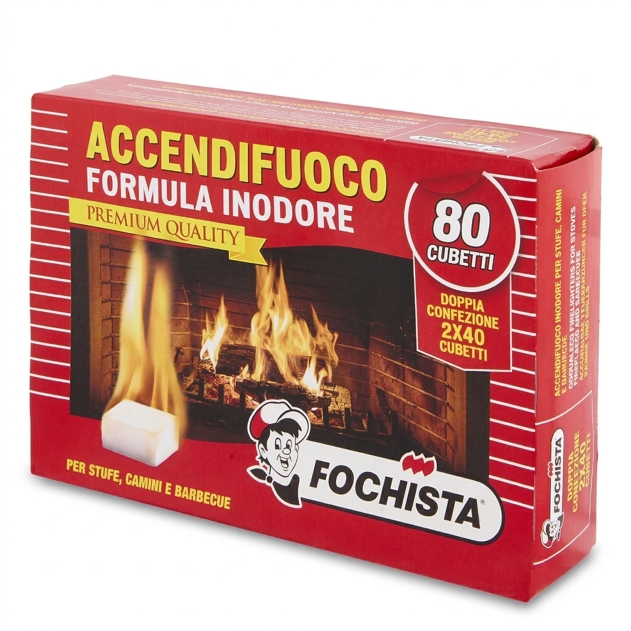 Accendifuoco Inodore Premium Quality (40-80 Cubetti )