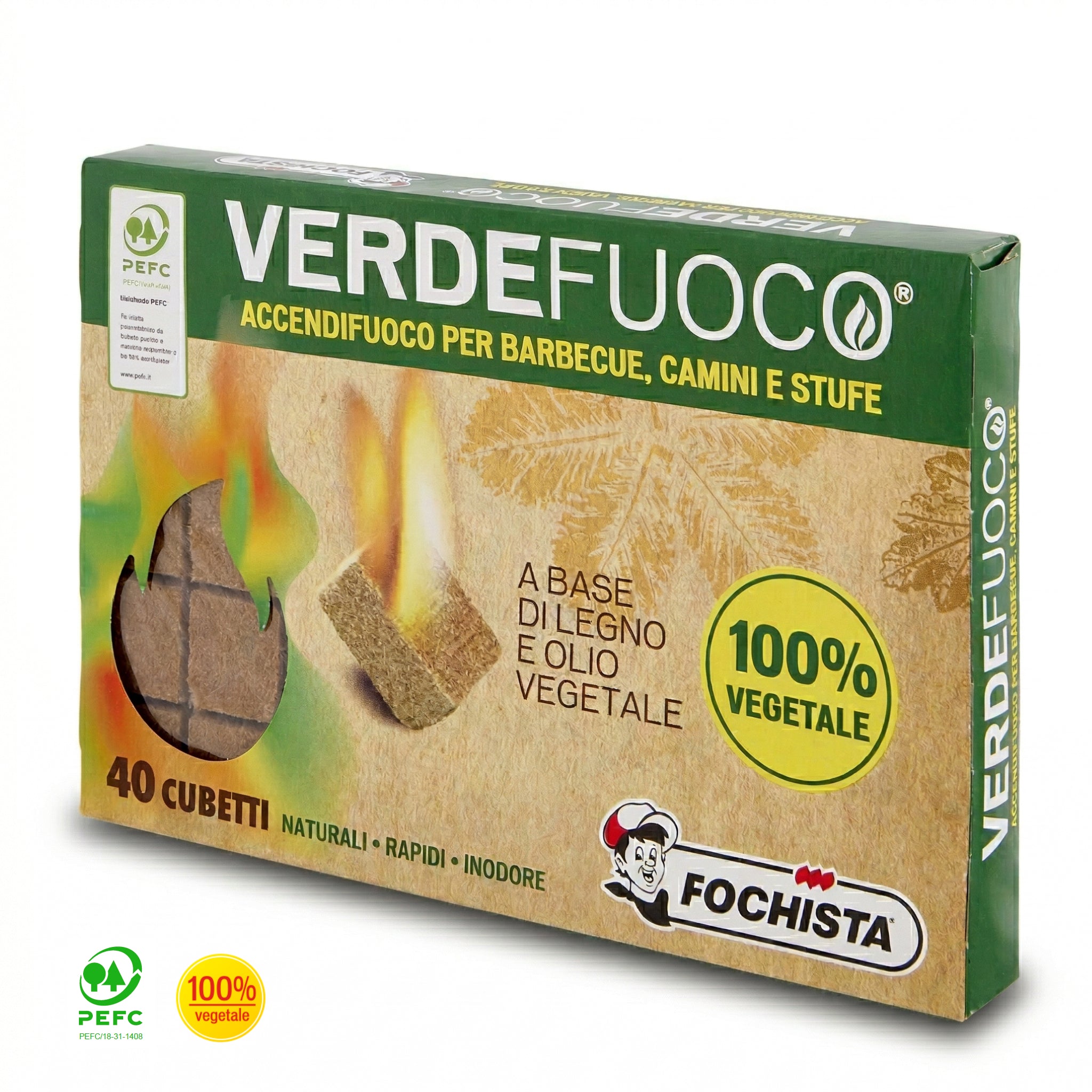Accendifuoco Naturale Verdefuoco (24-28-40-96 Cubetti)