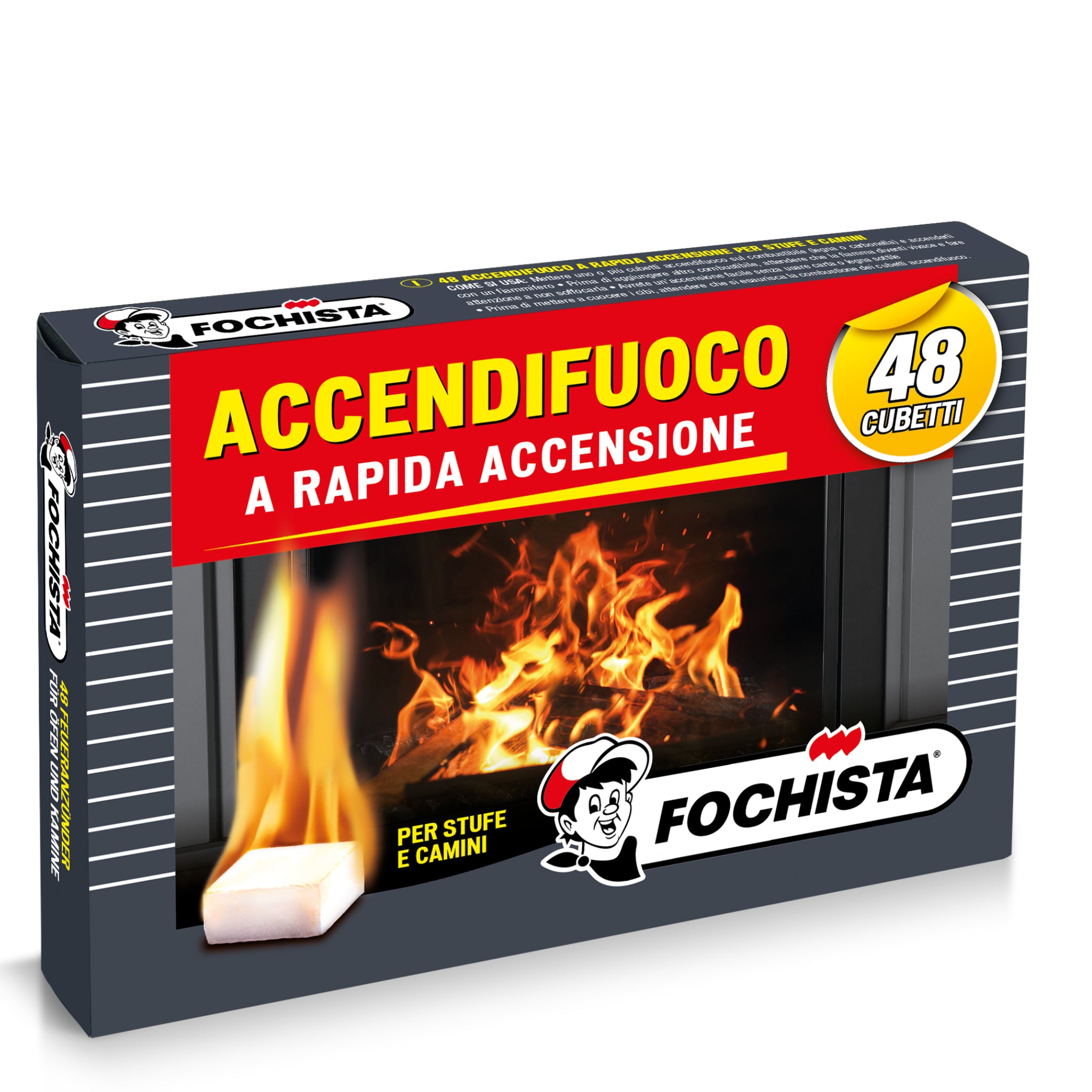 Accendifuoco Rapida Accensione Cubetti (48-96 Cubetti)