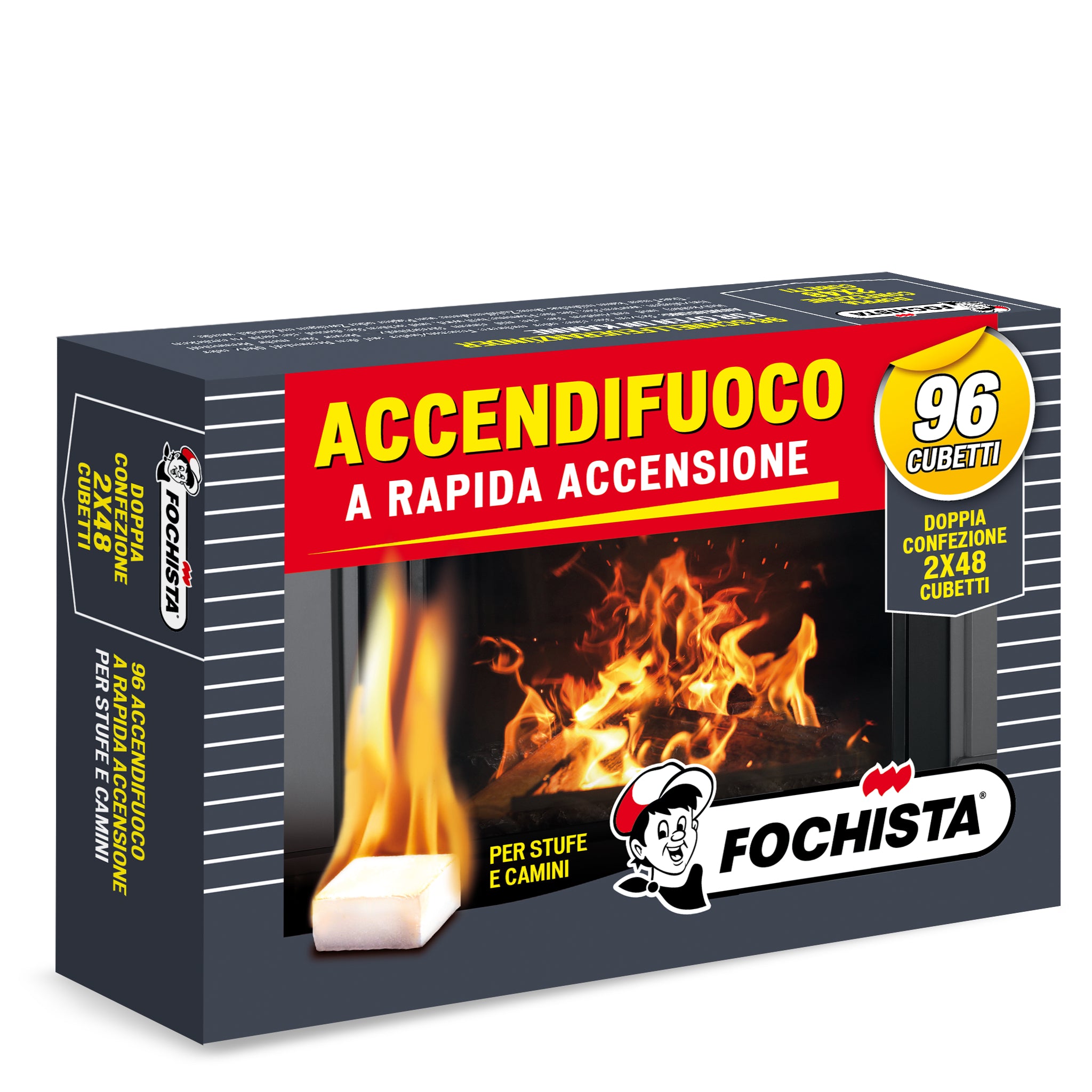 Accendifuoco Rapida Accensione Cubetti (48-96 Cubetti)
