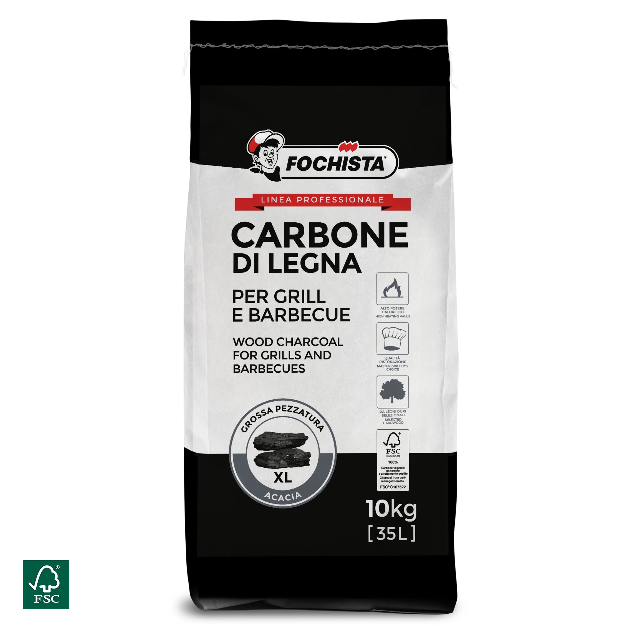 Carbone di legna per grill e barbecue