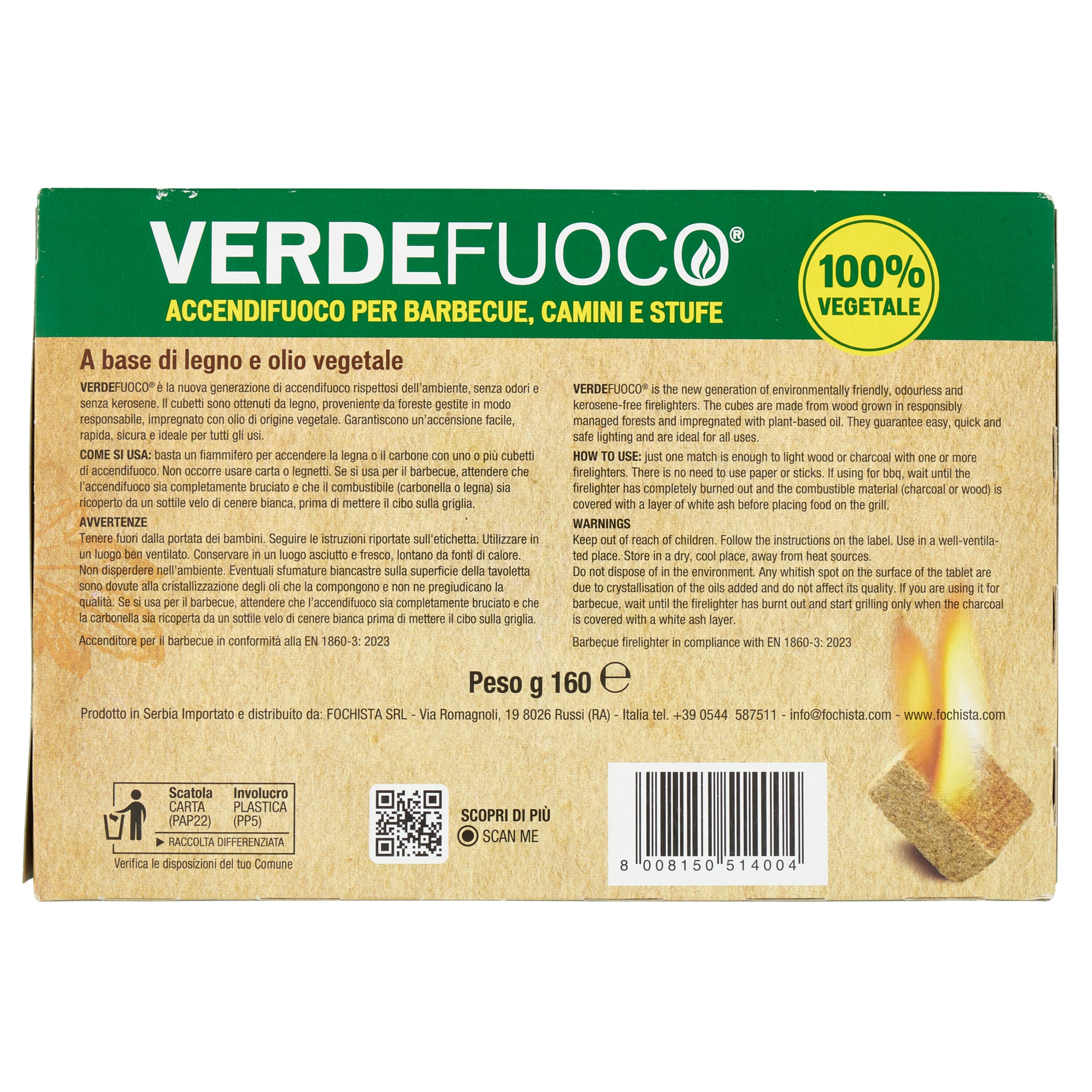 Accendifuoco Naturale Verdefuoco (24-28-40-96 Cubetti)