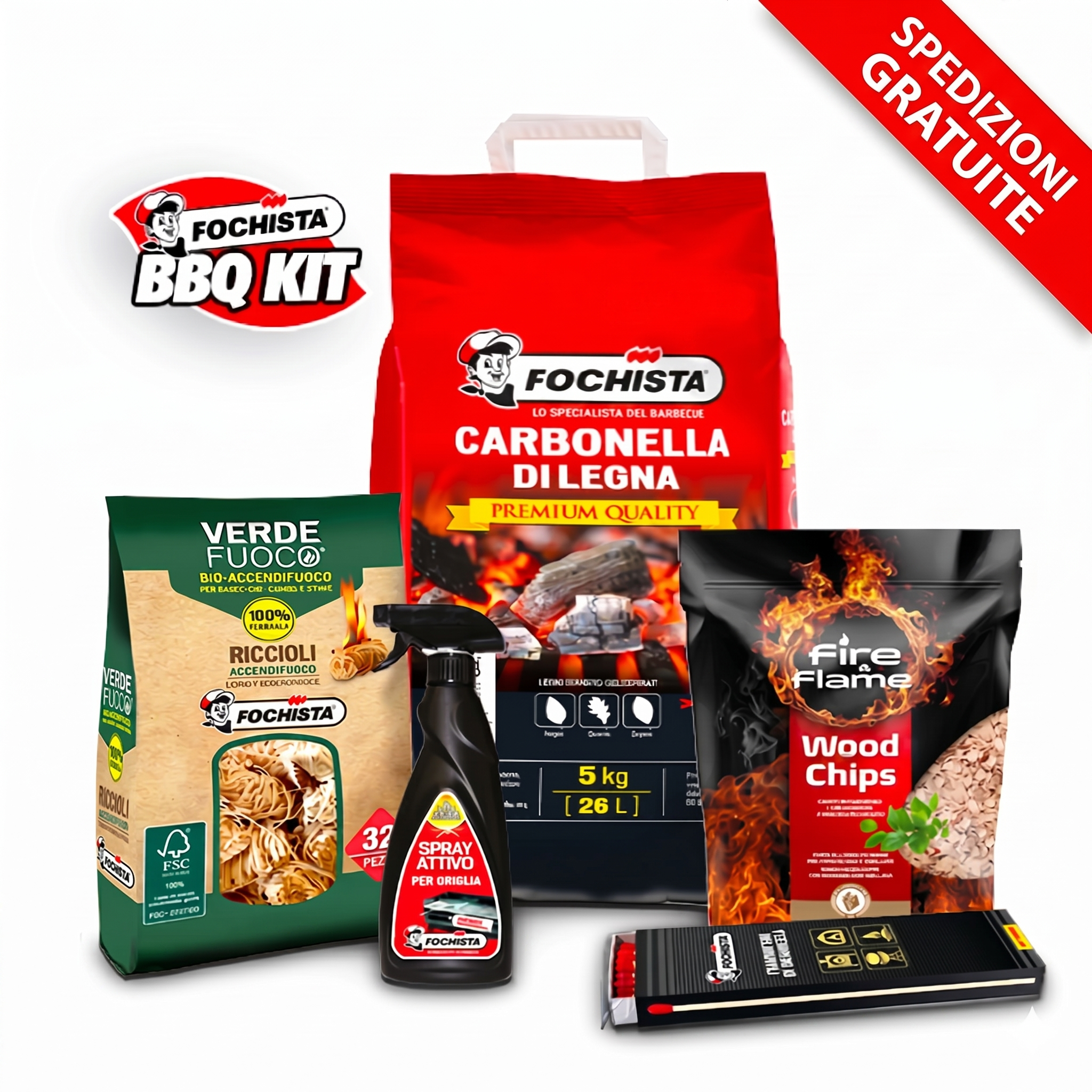 BBQ Kit Sacco Rosso Fochista